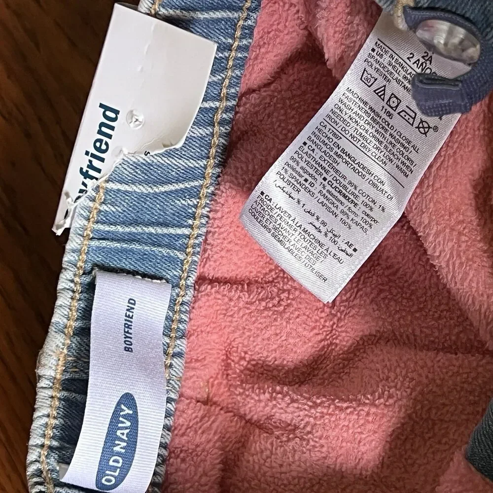 Old Navy Fleece Lined Blue Jeans Boyfriend Snow Warm 2t